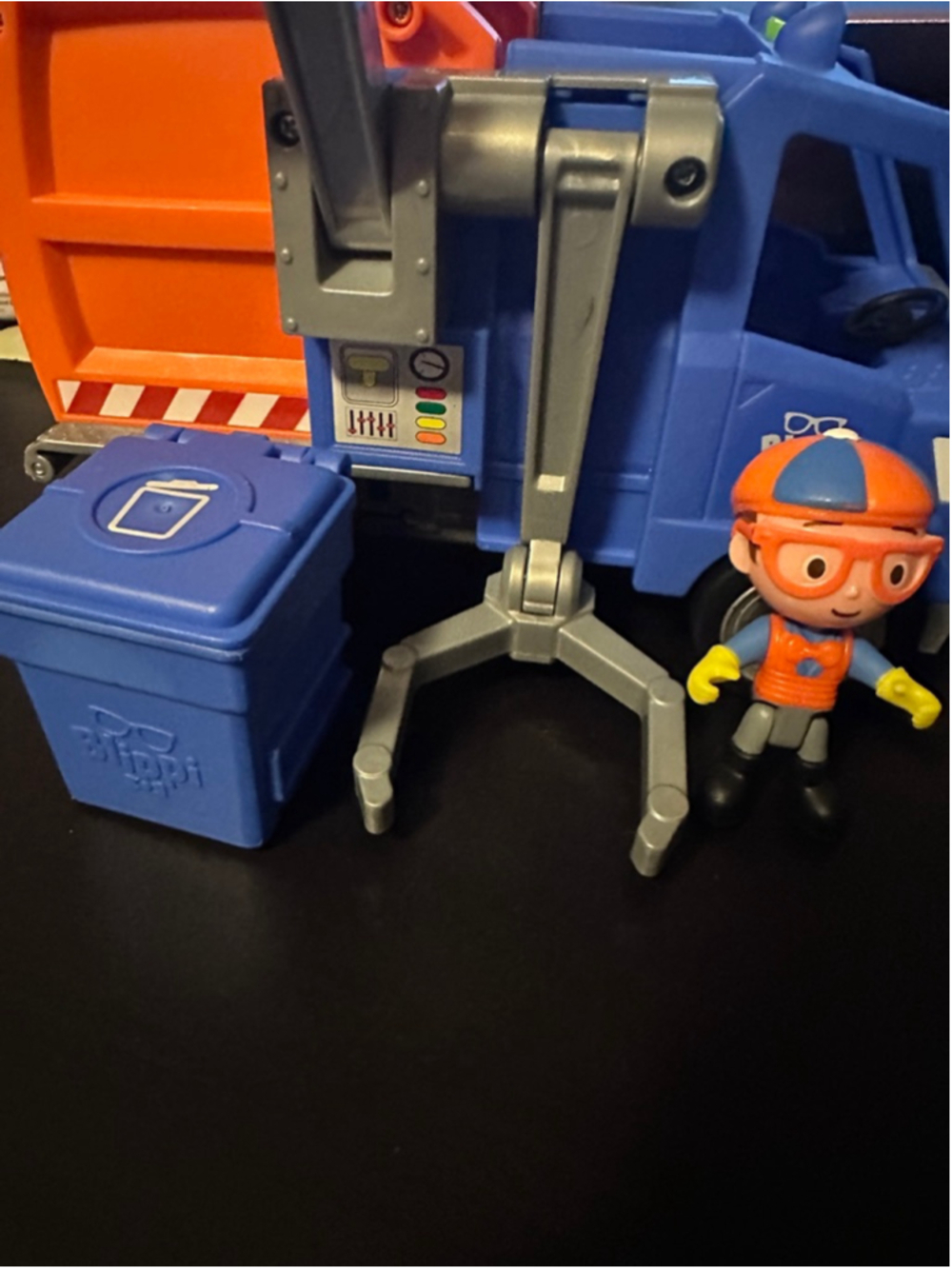 Blippi Garbage Truck Toy w Figure Trash Can Dumpster Lift